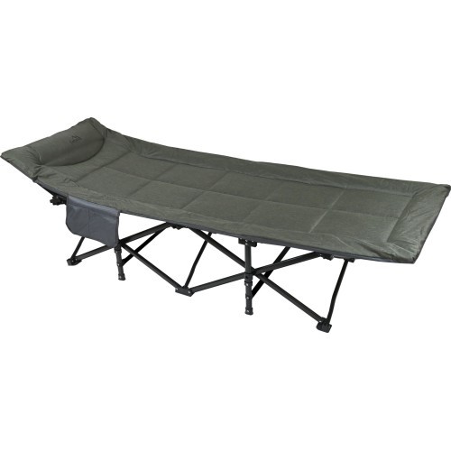 Folding camping deckchair EASY grey-green