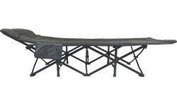 Folding camping deckchair EASY grey-green
