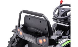 Vaikiškas elektromobilis traktorius su ekskavatoriumi, žalias