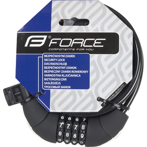 FORCE Lux cable lock 85cm/10mm with bracket