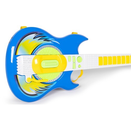 Vaikiškas elektrinės gitaros rinkinys su mikrofonu ir stovu, MP3, mėlynas