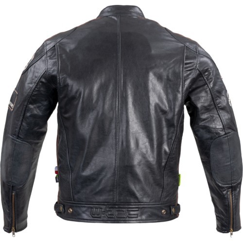 Vyriška odinė motociklininko striukė W-TEC Black Cracker - Juoda