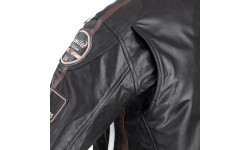 Мужская кожаная мотоциклетная куртка W-TEC Black Cracker - Чёрный