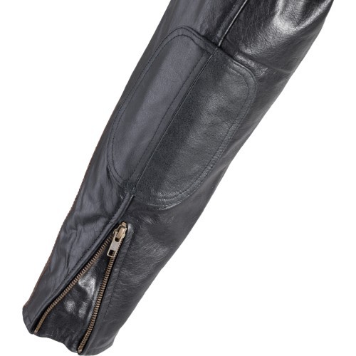 Vyriška odinė motociklininko striukė W-TEC Black Cracker - Juoda