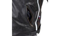 Vyriška odinė motociklininko striukė W-TEC Black Cracker - Juoda