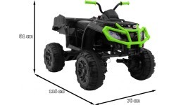 Электроквадроцикл Quad XL ATV с пультом 2,4 ГГц, чёрно-зелёный