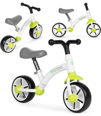 Vaikiškas balansinis dviratis EVA ratais ir reguliuojama sėdyne, žalias ECOTOYS