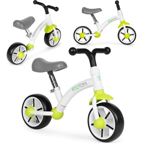 Детский беговел с колёсами EVA и регулируемым седлом, зелёный ECOTOYS