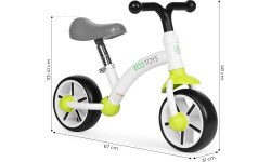 Vaikiškas balansinis dviratis EVA ratais ir reguliuojama sėdyne, žalias ECOTOYS