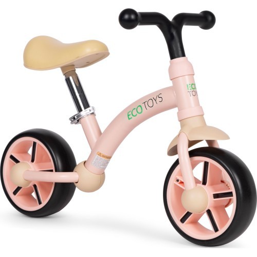 Vaikiškas triratukas EVA ratais ir reguliuojama sėdyne, rožinis, ECOTOYS