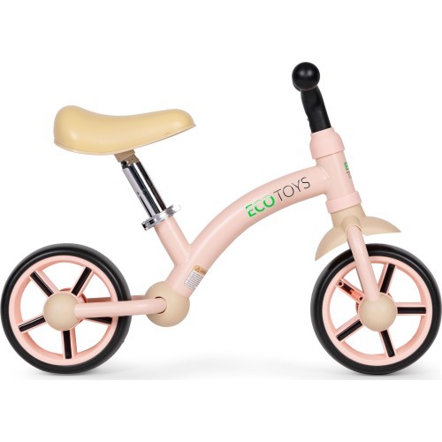 Vaikiškas triratukas EVA ratais ir reguliuojama sėdyne, rožinis, ECOTOYS