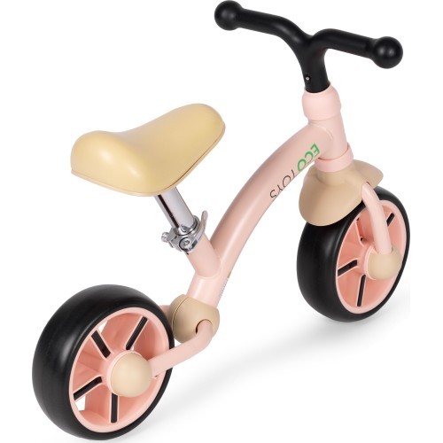 Vaikiškas triratukas EVA ratais ir reguliuojama sėdyne, rožinis, ECOTOYS