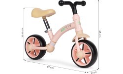 Vaikiškas triratukas EVA ratais ir reguliuojama sėdyne, rožinis, ECOTOYS