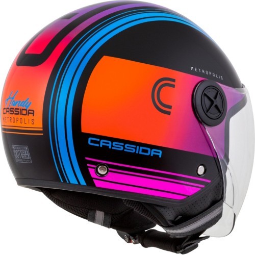 Motorcycle Helmet Cassida Handy Metropolis Black/Teal/Gradient