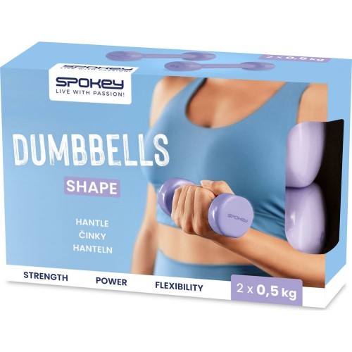 Набор виниловых гантелей Spokey SHAPE 2x 0,5 кг