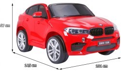 BMW X6M XXL vaikiškas elektromobilis, raudonas