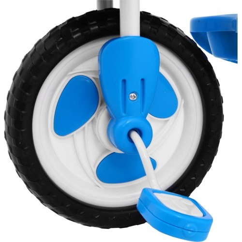 3-wheeled Blue Elephant Children's Bike + Sounds + Roof + Barrier + Footrest + Handle + Storage