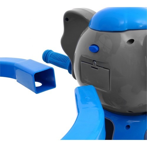 3-wheeled Blue Elephant Children's Bike + Sounds + Roof + Barrier + Footrest + Handle + Storage