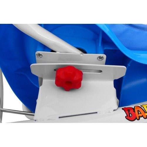 3-wheeled Blue Elephant Children's Bike + Sounds + Roof + Barrier + Footrest + Handle + Storage