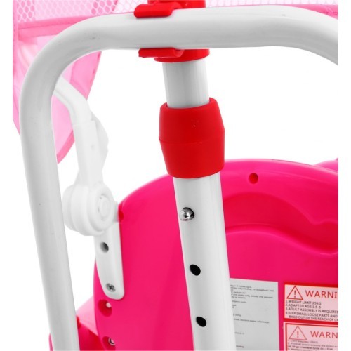 3-wheeled children's bike Elephant Pink + Sounds + Roof + Barrier + Footrest + Handle + Storage