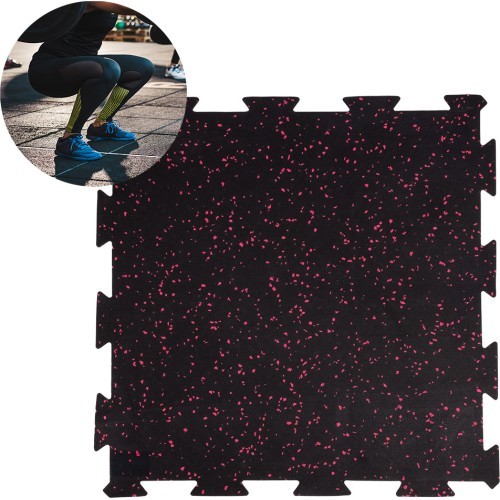 Tvirtas grindų kilimėlis inSPORTline Puzeko 50 x 50 x 1 cm - Juoda/raudona