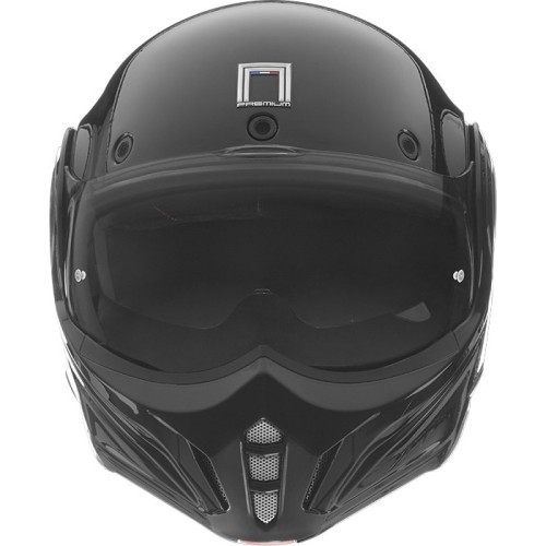 Atverčiamas motociklininko šalmas NOX Premium Stratos P/J, matinis juodas