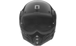 Atverčiamas motociklininko šalmas NOX Premium Stratos P/J, matinis juodas