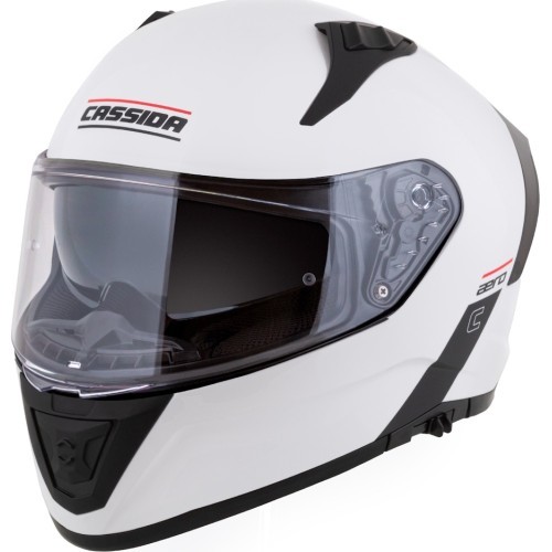 Motorcycle Helmet Cassida Aero Solid White/Black