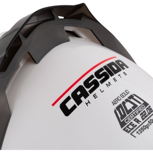 Motociklininko šalmas Cassida Aero Solid baltas/juodas