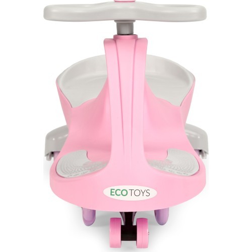 Детская каталка с LED-колёсами, розовая, ECOTOYS