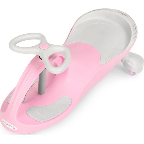 Vaikiškas mašinėlė su LED ratais rožinis ECOTOYS