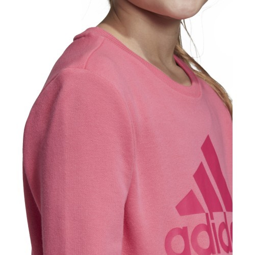 Детская толстовка Adidas YG MH Bos Crew Pink DV0322
