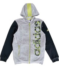 Adidas Junior Sweatshirt YB RD KN FZHD Grey Black S22627