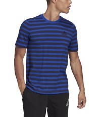 Adidas Stripy SJ Tee Men's T-Shirt Blue Black HE1854
