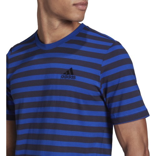 Adidas Marškinėliai Vyrams M Stripy Sj Tee Blue Black HE1854