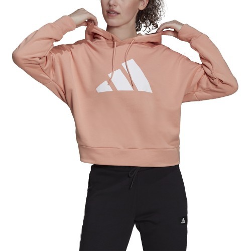Adidas Women's Sweatshirt W Fi 3B Hoodie Peach H24082