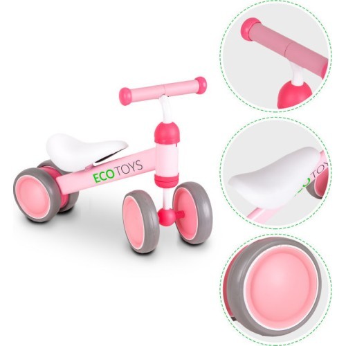 Ecotoys Practise Pink vaikiškas krosinis dviratukas