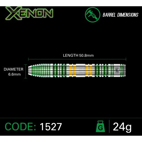 Дротики для дартса Winmau Xenon с стальным наконечником, 90% вольфрам, 24 г