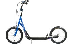 Самокат Worker City Urban с надувными колёсами (до 100 кг) - Чёрный / синий