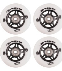 In-line wheels WORKER 84mm and Bearing ABEC-9 chrome - Set 4 pcs