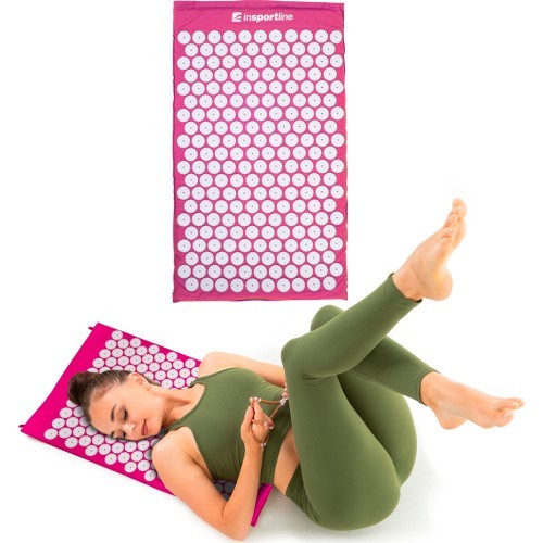 Acupressure mat inSPORTline AKU-500 75x44cm - Pink