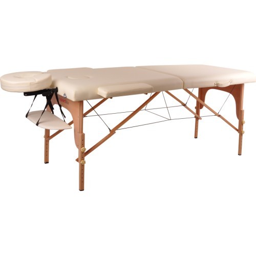 Massage Table inSPORTline Taisage 2-Piece Wooden - Cream Yellow