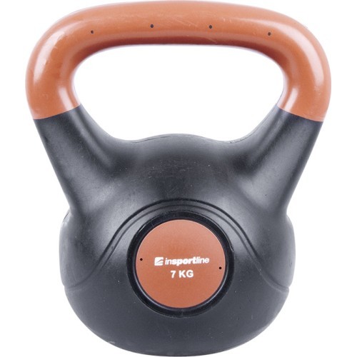 Cement-Filled Vinyl Kettlebell inSPORTline Vin-Bell Dark 7 kg