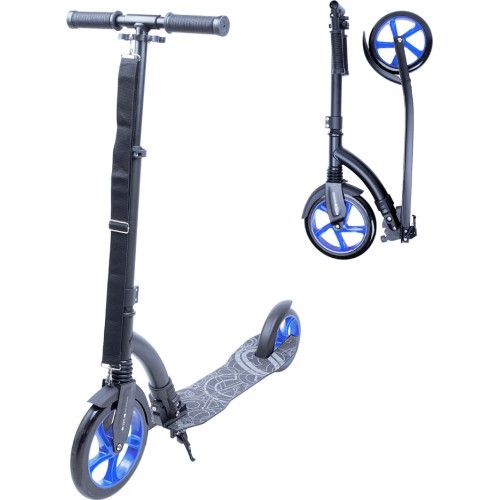 Worker Span folding scooter with shock absorbers (up to 100kg) - Blue