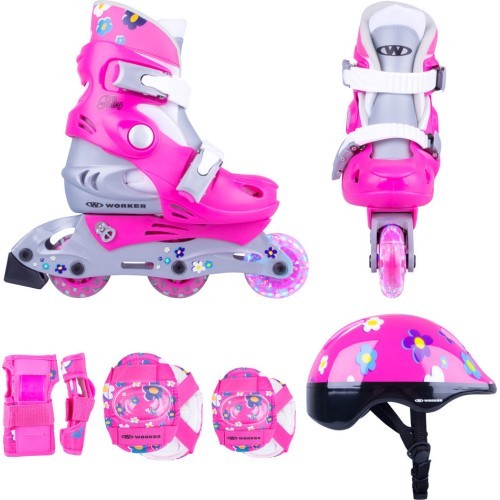 Children’s Rollerblading Set WORKER Polly LED – with Light-Up Wheels