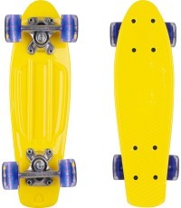 Мини-пенниборд WORKER Pico 17" со светящимися колесами - Yellow Board, Dark Blue Wheels
