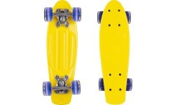 Мини-пенниборд WORKER Pico 17" со светящимися колесами - Yellow Board, Dark Blue Wheels