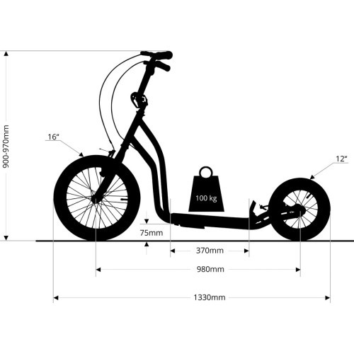 Kick Scooter inSPORTline Suter SE Black-Yellow