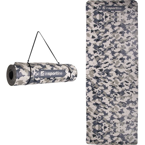 Exercise Mat inSPORTline Camu 173x61x0.4cm - Grey Camouflage