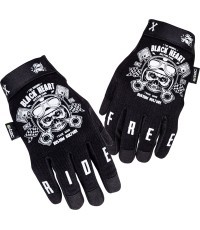 Moto pirštinės W-TEC Piston Skull - Juoda